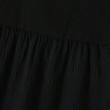 PatPat Kid Girl Ruffled Boho Casual Maxi Dress With Pockets - màu đen - Xem 2