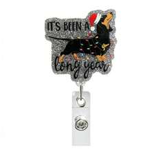 1pc Christmas Fun Badge Scroll, ID Card Name Badge Clip, Christmas Fun Design, Suitable For Doctors, Nurses, Office Workers, Gatherings, Essential Items For Returning To School, Christmas Badges Home Decor Christmas Decorations Room Decor