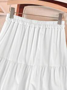 Modischer, eleganter Damenrock im europäischen und US-amerikanischen Stil für den Sommer, neuer Kuchen-Rock, Explosion-Model-Lässig-Rock in Unifarbe mit hoher Taille, Slim-Passform, für Party und Date, A-Linien-Schwingrock