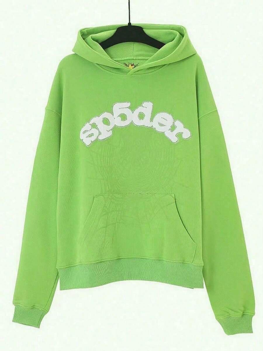 SP5DER Printed Loose Men's Hoodie - 綠色 - 查看 1