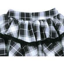 Womens High Wiast Black Mini Skirt Cute Lace Up Chain Gothic Pleated Skirts For Women - trắng - Xem 5