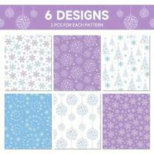 12pcs High Quality Snowflake Theme Gift Wrapping Paper - Premium Christmas & Holiday Wrapping Paper, Suitable For Birthdays And Parties, Reindeer Decor, No Accessories Included Christmas Christmas Decorations Christmas Pajamas Christmas Gifts Christmas Decor - Multicolor - View 3