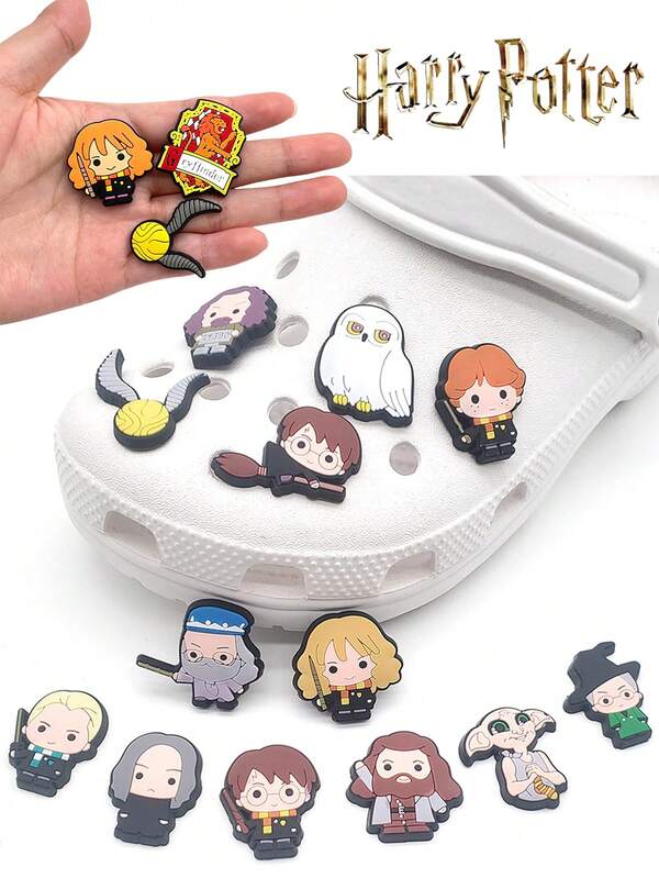 Warner Bros Warner Bros 17/37Pcs Harry Potter Fashion Cute Anime Cartoon Harry Hermione Ron Charms For Clog Shoes Decoration, Cartoon Harry Potter Charms DIY Accessories For Girls Boys Party Favor
