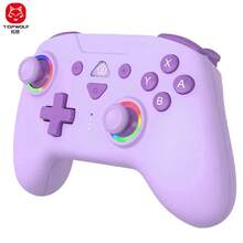 TOPWOLF Double Vibration GAMEPADFOR Switch2/Switch/IOS/Android/Steam RGB Breathing Lighting Wireless Controller Six-Axis Sensor Function Supports Programmable Buttons Macaron Switch Controllers Wireless, With RGB Breathing Lighting, For Switch Lite/Switch Oled/PC/IOS/Android/Steam - Black - View 4