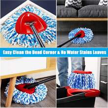 3 Pack Mop Replacement Heads For O-Ceda RinseClean Spin Mop, Microfiber Spin Mop Refills, Easy Cleaning Mop Head Replacement Refill - 藍白色 - 查看 8