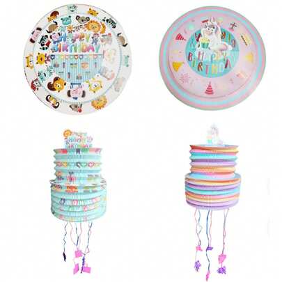 Mini Pull String Piñata, Birthday Party Holiday Gathering Decoration, Filled Decoration, Birthday Piñata, Mini Birthday Party Decoration Props For Girls And Boys