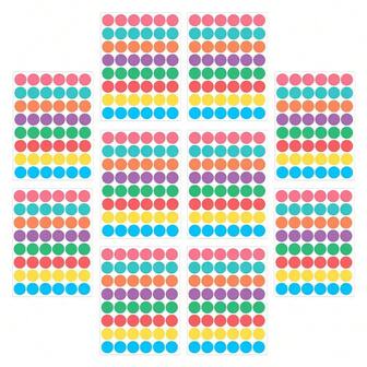 10 Sheets/480PCS Colorfu Coded Round Dot Labels,Assorted 8 Colors Coded Round DotStickers, Office & Student SchoolSupplies