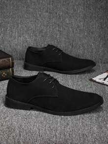 Zapatos casuales para hombres, botas de punta afilada, estilo británico, de cuero ante, Oxford, versátiles para vestir, zapatos de boda