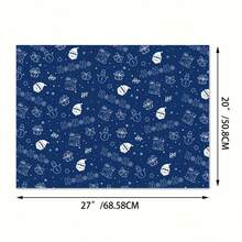 12pcs Christmas Gift Wrapping Paper - Navy Blue With White Reindeer & Snowflake Pattern, High-Quality Holiday Wrapping Paper, Suitable For Party Decoration And Gift Box Packaging, Thick Material, Ideal For Crafters Christmas Christmas Decorations Christmas Pajamas Christmas Gifts Christmas Decor