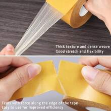 1 Roll Heavy-Duty Fiberglass Adhesive Tape, Waterproof Dual-Sided Mounting Tape For Walls & Glass, Ideal For Fabric, Wood, Metal Surfaces, Transparent, Multi-Purpose Bonding Tape