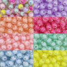 50pcs 8mm Round Transparent Acrylic Beads Loose Spacer Beads For Jewelry Making DIY Handmade Accessories