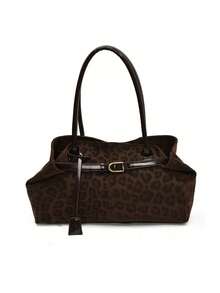 Artificial Leather Leopard Pattern Handbag, Fashionable Multi Functional Exquisite Retro Shoulder Bag, Suitable For Commuting And Shopping. - Multicolor - View 7