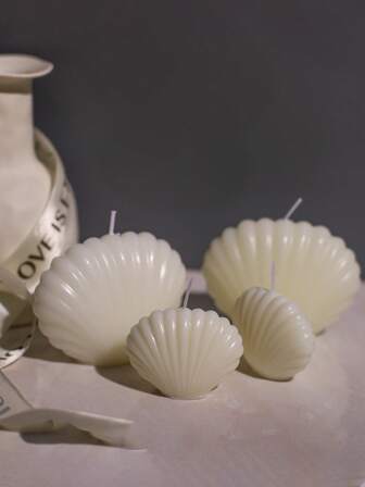 2pcs Shell Shaped Candle Set, New Creative Handmade Shell Candles, Large Shell, Mini Shell Candles, Scented Candles, French Style, DIY, White Candles, Vintage Decor, For Home Decor, Room Decor, Living Room, Dining Table, Candlelight Dinner, Romantic, Gifts, Christmas Decorations, Christmas Decor, Christmas Gifts, Room Decor, Candle, Candles, Autumn, Gifts, Scented Candles, Home Decoration, Halloween Decorations