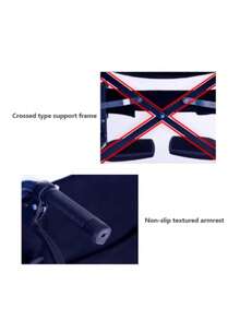 SILLA DE RUEDAS DE TRASLADO PLEGABLE CON RUEDAS DELANTERAS 360 CON FRENO DOBLE - azul real - Ver 8