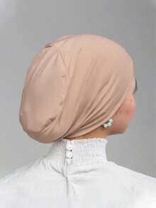 1 chiếc băng đô buộc đầu mềm mại thời trang đơn giản trơn, khăn xếp đội đầu, mũ đội đầu cho phụ nữ, thích hợp cho cuộc sống hàng ngày và thể thao ngoài trời để mặc - Màu Khaki - Xem 3