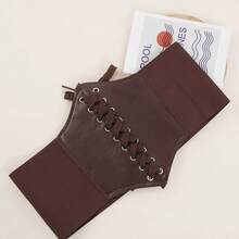 1 件女式哥特式系带腰带，适合日常庆祝和派对 - 棕色 - 查看 3