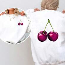 1 pièce/2 pièces/3 pièces Peinture décorative hyperréaliste de cerise / Petit décor convenant pour T-shirt/Masque/Jeans/Sac à dos, lavable, autocollant unisexe DIY