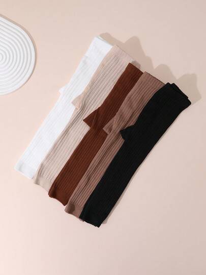 5 件套女童纯色竖条纹及踝紧身裤，四季皆宜