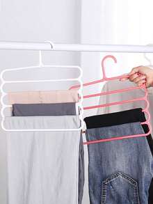 1/3/5/7pcs Five Layer Pants Rack, Home Wardrobe, Hanging Pants, Scarves, Storage Rack, Anti Slip Multi-Layer Scarf Rack, Tie Rack, Suitable For Storing Pants, Scarves, And Ties - Multicolor - View 7