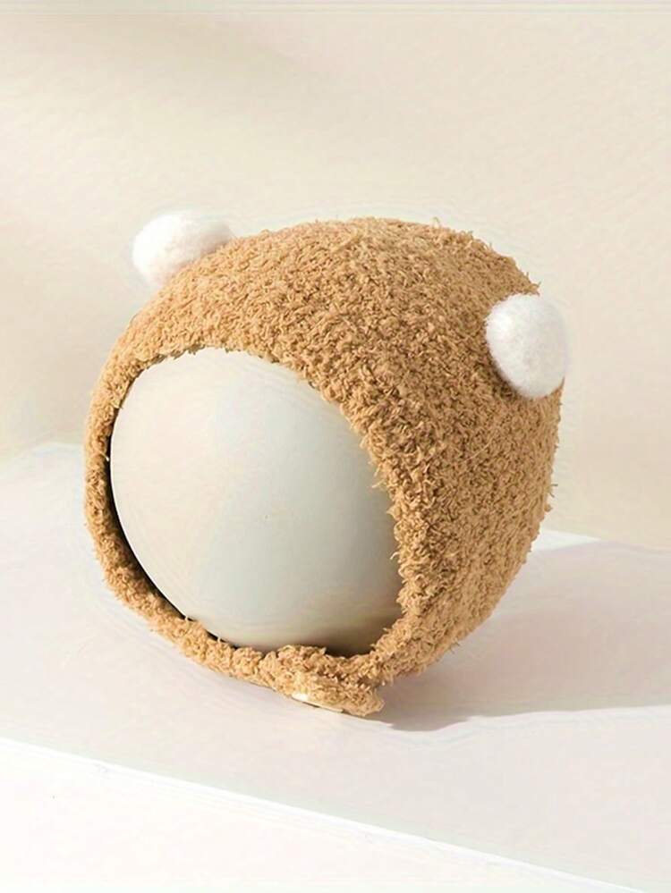 1顶婴儿帽，新生儿护耳帽，可爱保暖针织毛绒帽，男女宝宝均适用 - 1PC - 查看 7