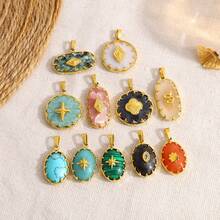 Accessori essenziali per gioielli fai-da-te in stile bohémien, con pietre naturali colorate e pendenti in acciaio inossidabile realizzati a mano, ideali per collane, bracciali, orecchini e regali, perfetti per le vacanze