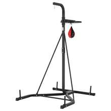 2 In 1 Punching Bag Stand, Steel Heavy Duty Workout Equipment, Adjustable Height Boxing Punching Bag And Speed Bag Stand, Freestanding Sandbag Rack, Holds Up To 140 Lbs, For Home Gym Fitness - 黑色 - 查看 8