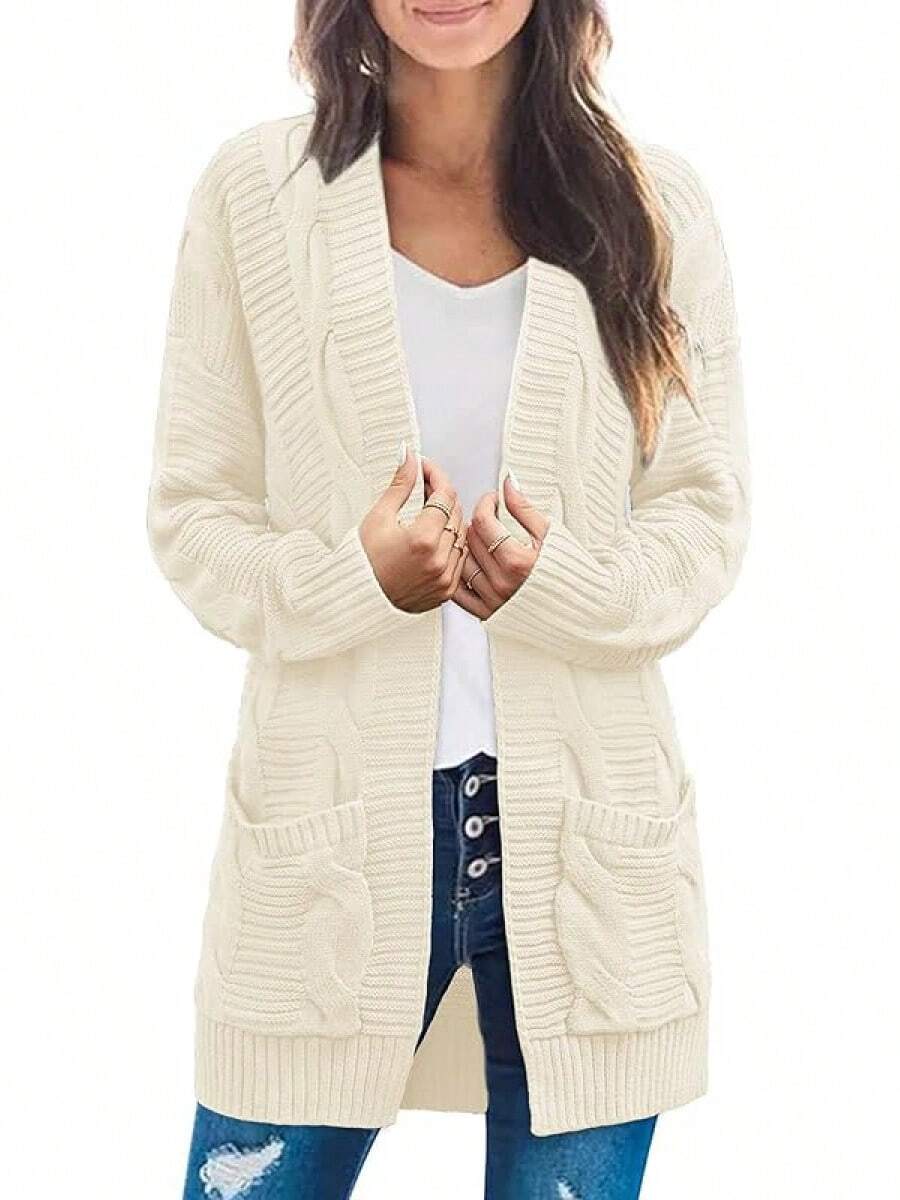 MEROKEETY Women's 2025 Long Sleeve Knit Cardigan Sweaters Open Front ...
