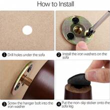 8 件木制家具腿，实木锥形沙发腿，带五金件，中世纪现代替换腿 - 彩色 - 查看 6