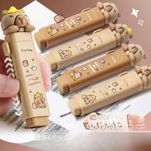 1pc Push-Pull Rubber Eraser For Children Students, Pencil Eraser With No Debris, Push-Pull Lock Design, Stationery - Multicolor - View 6