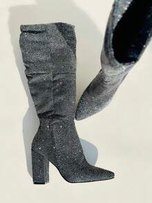 Women Knee-High Boots - Dark Grey - View 5