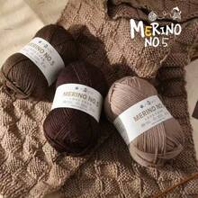 MERINO NO.5 针织纱，5 包*100 克，共 500 克，编织毛衣、帽子、围巾，手工纱线，初学者编织，中等粗度针织纱，多种颜色可选 - N0.5羊毛 - 查看 4