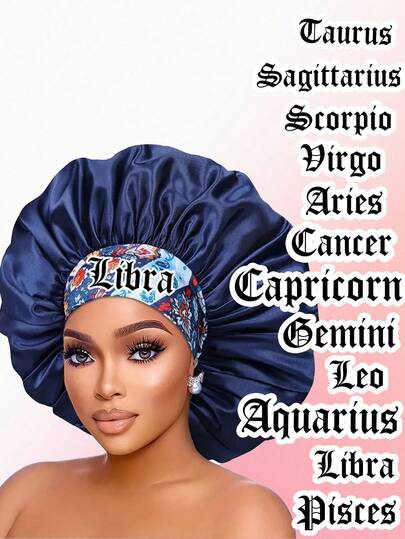 Gorro de satén con estampado de constelaciones, gorro de dormir de seda, suave y cómodo, adecuado para maquillaje diario y lavado de cara, gorro de ducha para mujeres (estampado aleatorio) Gorro de dormir