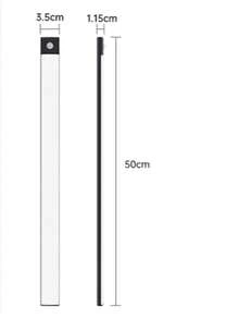 1 pieza Barra de luz LED con sensor de movimiento inalámbrico, luz de gabinete con sensor de movimiento, (10/20/30/50cm) para iluminación en cocina, dormitorio, gabinete, armario, escaleras, pasillo