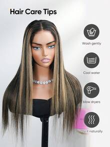 jessie's wig 杰西假发 预剪裁 4x4 蕾丝直发 无胶假发 真人发 即戴即走 无胶假发 180% 密度 100% 真人发 16-26 英寸 挑染蜂蜜金假发 - SNATURAL/27 - 查看 8