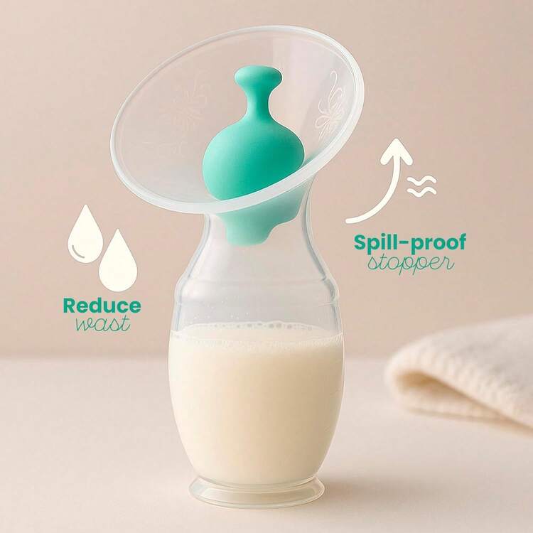 Extractor de Leche Manual de Silicona 110ml |   Recolector de Leche Materna Libre de BPA |   Bomba de Lactancia Portátil, Silenciosa y con Sistema Antiderrames - 1 - Añade 3