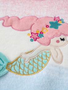 时尚女童可爱美人鱼图案套头毛衣，适合户外活动、度假、露营，是送礼佳品，秋冬季必备。