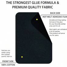 Premium Quality Fabric Repair Patches Ironon Patches For Clothing Inside Outside Strongest Glue Cotton 3 By 41/4 7.5 Cmx 10.5 Cmu2026 6PCSBlack