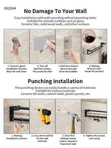 1pc Kitchen Hook Rack No Punch Hanging Rod Kitchen Storage Rack Spatula Spoon Hanger Wall Mounted Kitchenware Storage