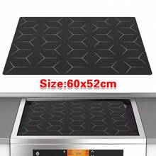 Large Induction Hob Protector Mat 52*60cm Silicone Heat Resistant Mats Washable - Black - View 1