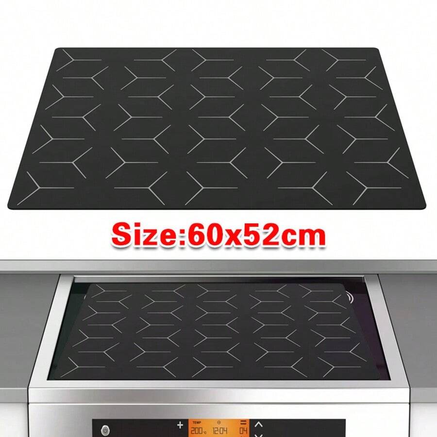 Large Induction Hob Protector Mat 52*60cm Silicone Heat Resistant Mats Washable - Black - View 1