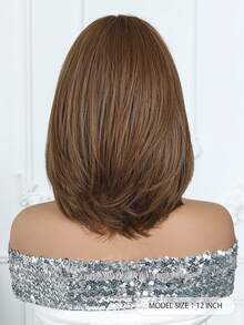 10英寸短款波波头合成假发，咖啡棕色波波头假发：天然耐热，适合日常佩戴，可用于派对、音乐节、母亲节礼物等场合。完美展现派对时尚，也是理想的万圣节礼物。 - 咖啡棕 - 查看 6