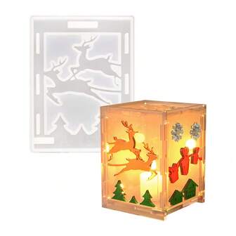 6pcs Christmas Lantern Resin Mold Set, Silicone Mold With Santa Claus, Reindeer, Gift, Snowflake Patterns, Cubic Candle Storage Box Mold, DIY Christmas Decorations & Home Decor Crafts Christmas Christmas Decorations Christmas Pajamas Christmas Gifts Christmas Decor