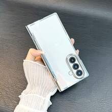 1 件镀膜透明折叠手机壳,适用于三星 Galaxy Z Fold 7 Fold 6:铰链保护、全身防震、修身保护套 - 銀色 - 查看 5