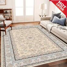 This Oversized Modern Minimalist Style Orange-Gray Feather Down Plush Rug, The Premium Version Uses High-Density Thicker Fabric, Decorated With Personalized Geometric Pattern Design, This Luxurious Rug Can Perfectly Match Various Home Decor Styles. - Style 2 - View 16