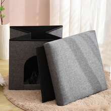 1pc Cat House, Foldable Cat Bed, Easy Storage Cat Nest, Suitable For All Seasons, Semi-Enclosed Cat House, Interactive For Owners And Pets