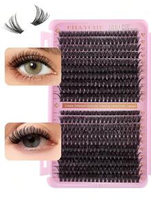 648/666/720套D型卷翘大容量睫毛套装，簇状睫毛。规格有10D+20D+30D+40D/30D+40D+50D+60D/50D+60D+80D+100D。套装提供多种不同组合，簇状睫毛长度从10毫米到16毫米不等，自然柔软。套装包含睫毛胶水、粘合剂和密封胶、睫毛簇状套装、睫毛、假睫毛。 - 粉色 - 查看 10