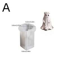 1 Stück Halloween Geister Serie Silikon Form, DIY Geister Braut und Bräutigam Handgemachte Seife, Gips, duftende Kerzen Form, Halloween Dekoration, Handwerksgeschenk Form