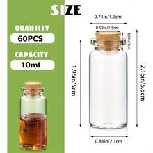 30 个迷你 10 毫升透明玻璃罐，带软木塞 - 非常适合 DIY 工艺品、婚礼装饰和派对礼品，仅可手洗，椭圆形透明瓶，装饰瓶 - 彩色 - 查看 10