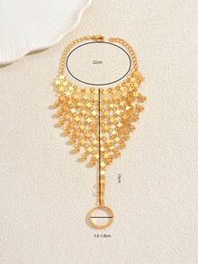 1 Peça Anel-Pulseira Ajustável de Estilo Boêmio Vintage com Borla Geométrica, Adequado para Desempenho, Festa e Reunião Femininas