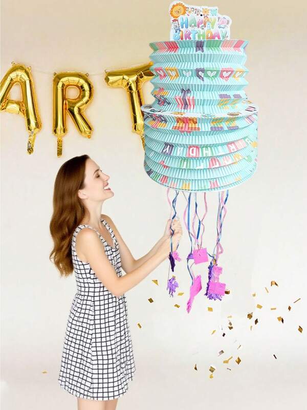 Mini Pull String Piñata, Birthday Party Holiday Gathering Decoration, Filled Decoration, Birthday Piñata, Mini Birthday Party Decoration Props For Girls And Boys